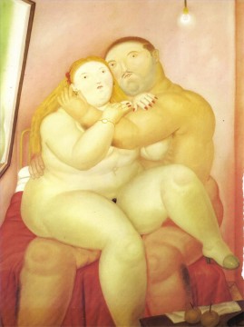 Amants Fernando Botero Peinture à l'huile